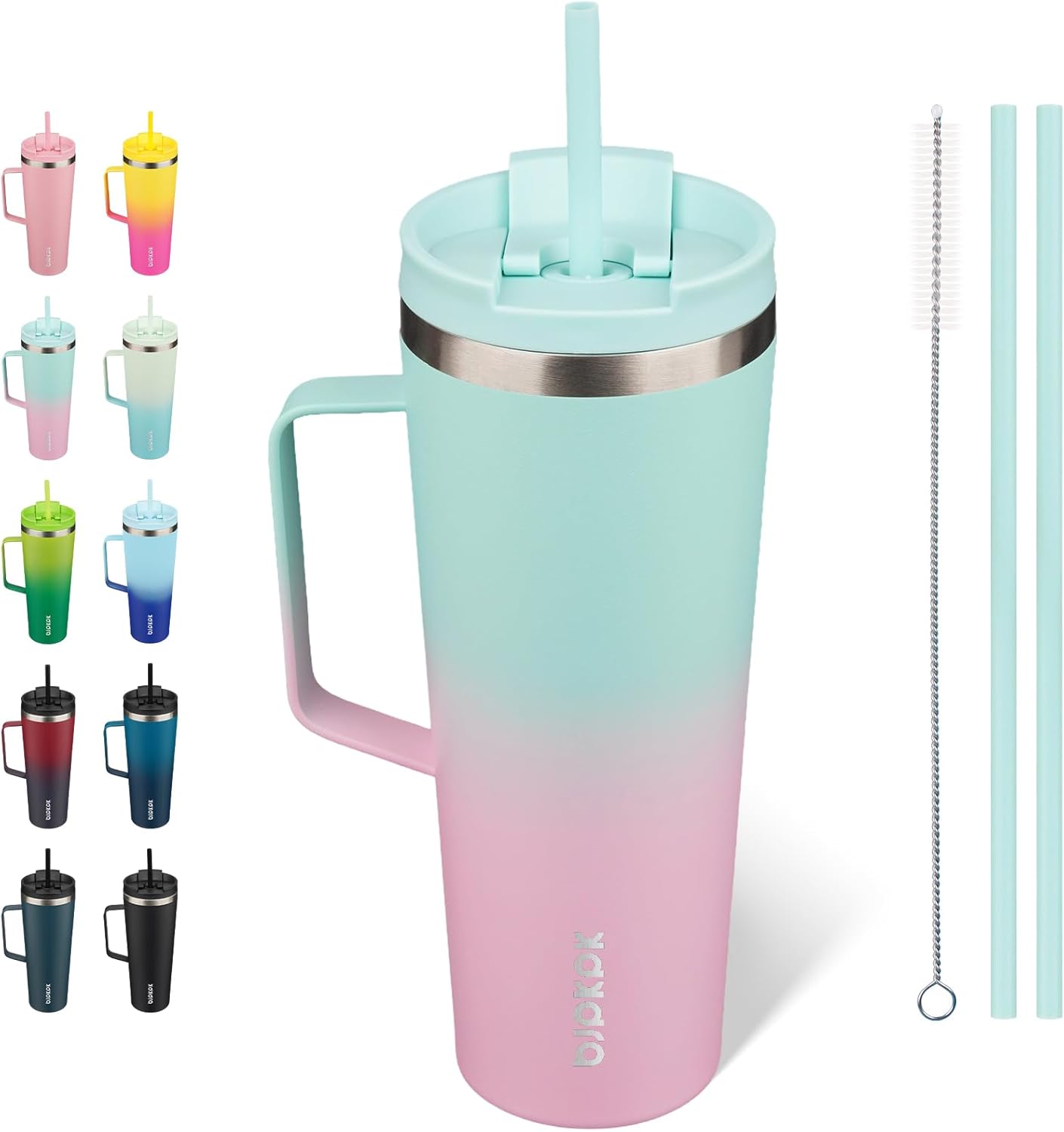 BJPKPK Insulated Tumbler with Handle, 26oz Insulated Tumblers with Lid and Straw, Stainless Steel Me