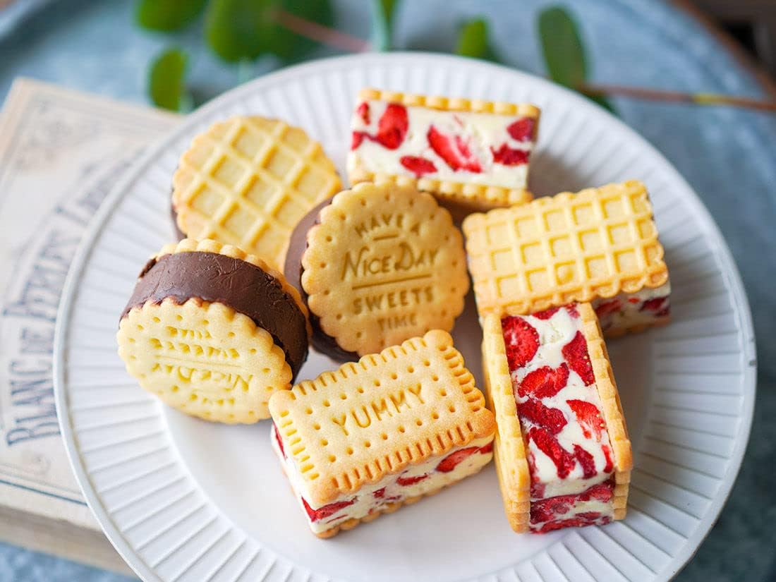 Cookie Stamps Set of 4, Cookie Press Mold, Decorating Supplies for DIY Baking, Cake, Pastry, Easy to Use-Biscuit Series