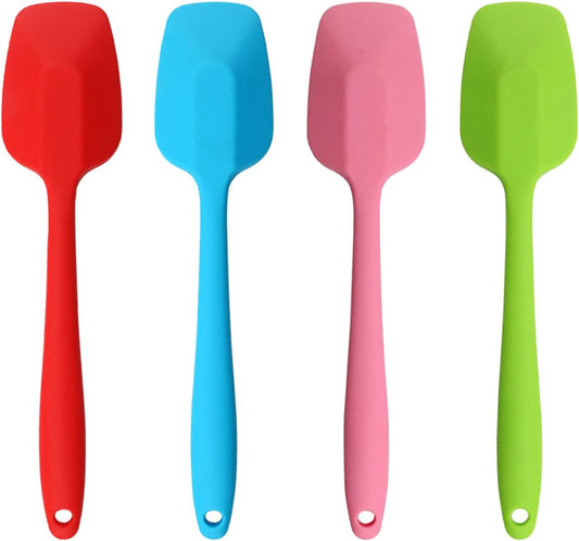 Silicone Spatulas, 10.6 inch Rubber Spoon Spatula Heat Resistant One Piece Design Seamless Non-Stick Spoonulas Flexible