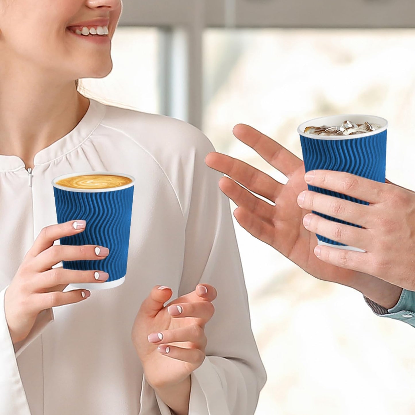 Lamosi 120 Pack 8 oz Disposable Coffee Cups, Insulated Corrugated Paper Cup