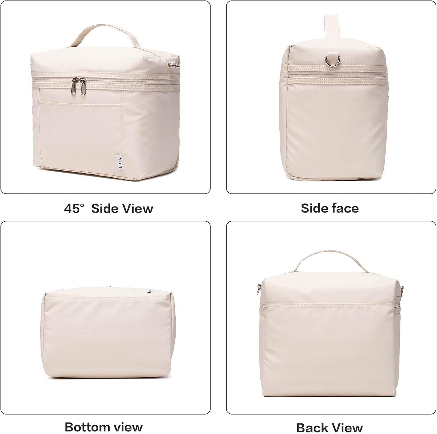 NOL 8L Insulated Lunch Bags for Women Cooler Bag Lightweight Nylon Waterproof Lunch Box For Work(Medium, Cream)