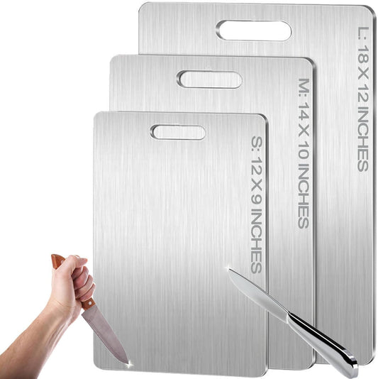 Titanium Cutting Board - 2025 New Upgrade 100% Pure Titanium Cutting Boards for Kitchen Double Sided Non Toxic Titanware
