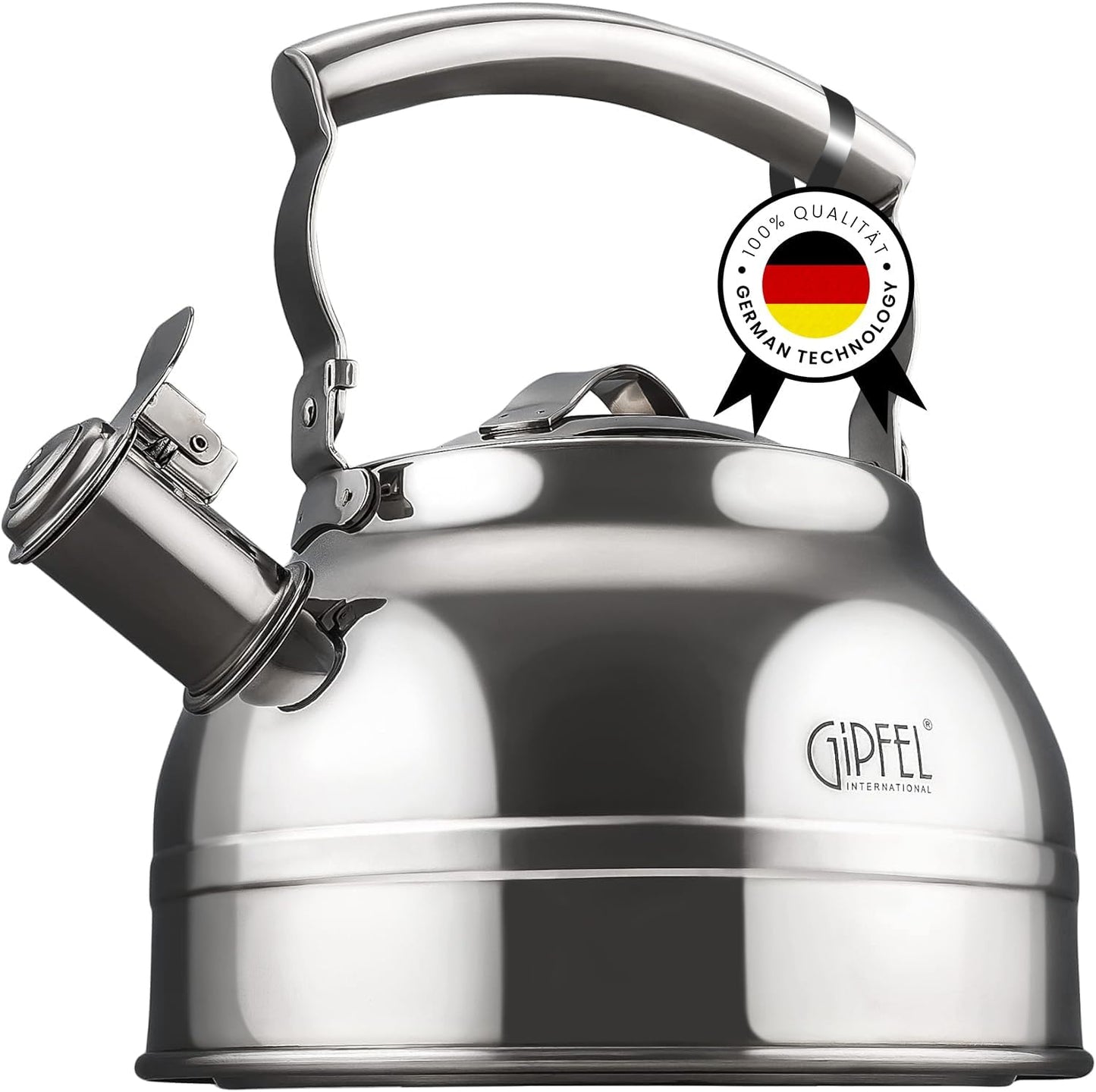 Whistling Tea Kettle Stovetop - Food Grade Stainless Steel Teapot for Stove Top with Ergonomic Handle for Gas, Induction, Electric Stovetops 2.3 Quart