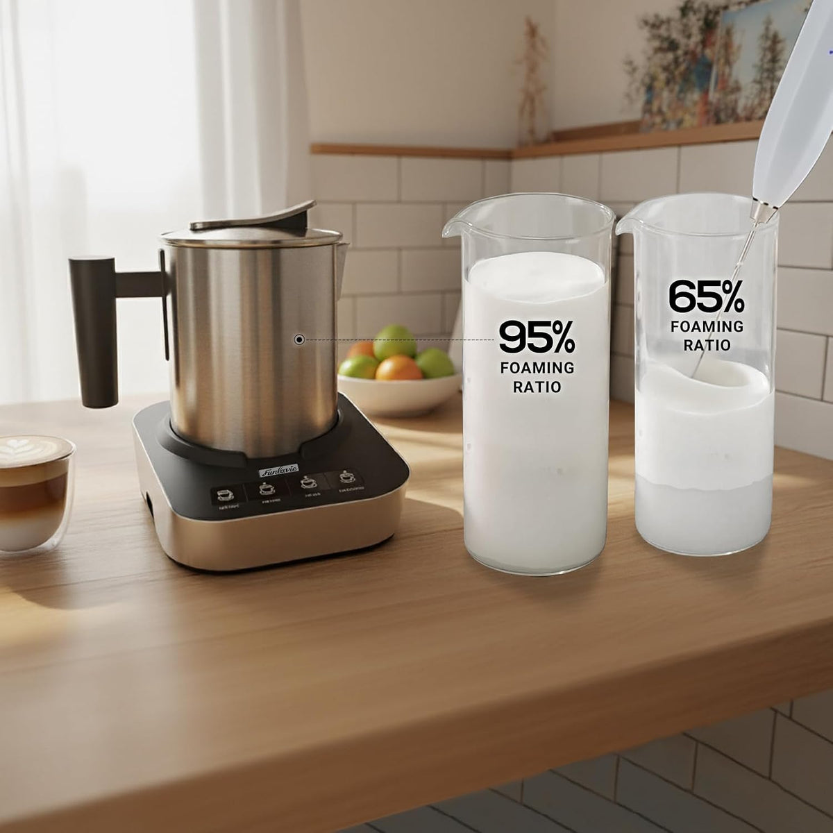 4-in-1 Electric Milk Frother and Steamer with Auto Shut-Off