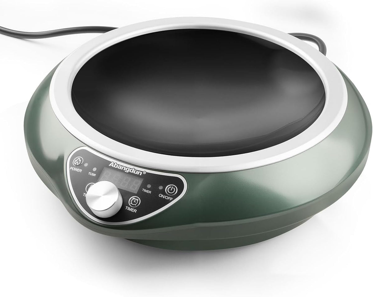 Induction Wok Cooktop Induction Burner 1700W/85V~120V Electric Wok Curved Surface Electronic Cooker Concave Stoves