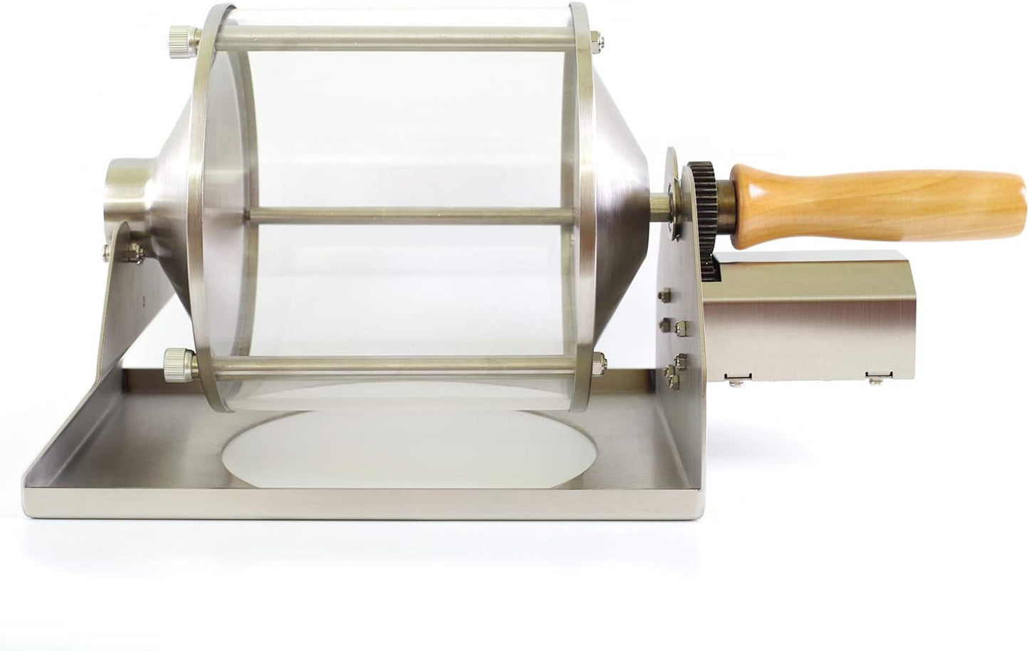 Coffee Roaster Gas Burner Coffee Roasting Machine for Home Use, 400g Capacity, Quartz Glass Drum, Stainless Steel Frame, Peanut and Nut Roaster