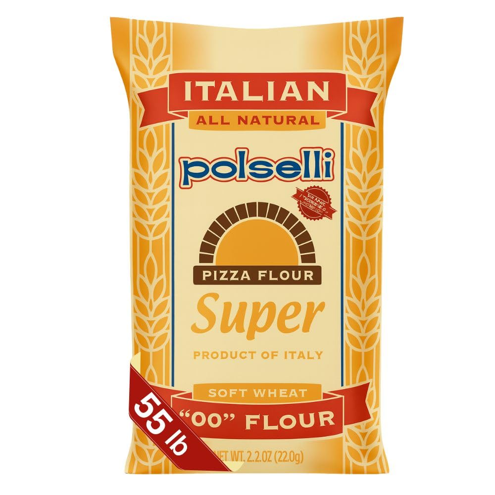 POLSELLI Super, Tipo 00 Double Zero Flour, Soft Wheat Flour, 25 kg (55 lbs)