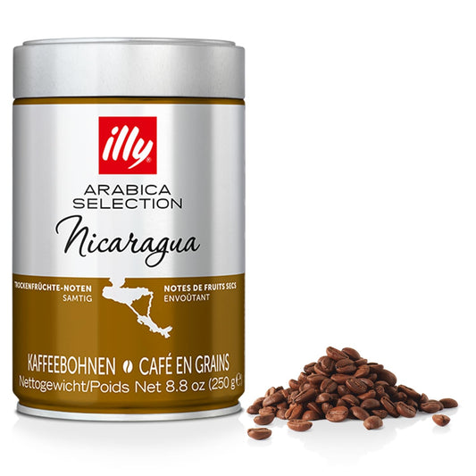 illy Arabica Selections Nicaragua Whole Bean Coffee, 100% Arabica Bean Single Origin Coffee, No Preservatives, 8.8oz (Pack