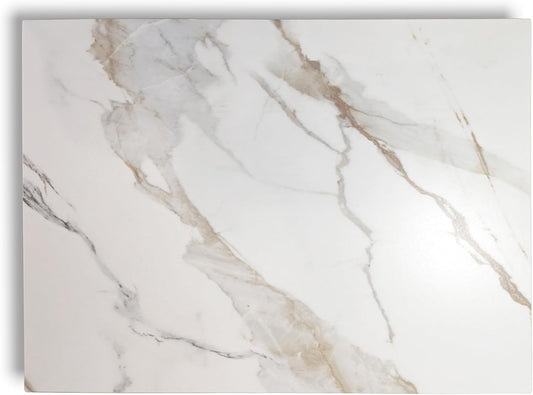 Multi-Purpose Pastry Marble Design Stone Tray Cutting Board Slab 16” x 12” With Non-Slip Feet,Stone Cheese Pastry