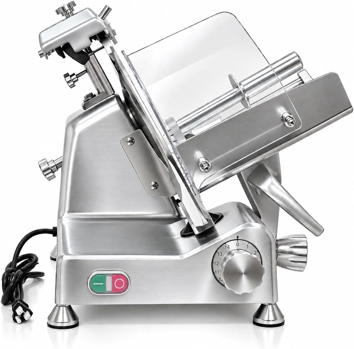 KWS KitchenWare Station 420W 12" Commercial Meat Slicer MS-12DS Anodized Aluminum Base with Stainless Steel Blade + Blade Removal Tool, Frozen Meat/Cheese/Food Slicer Commercial and Home Use