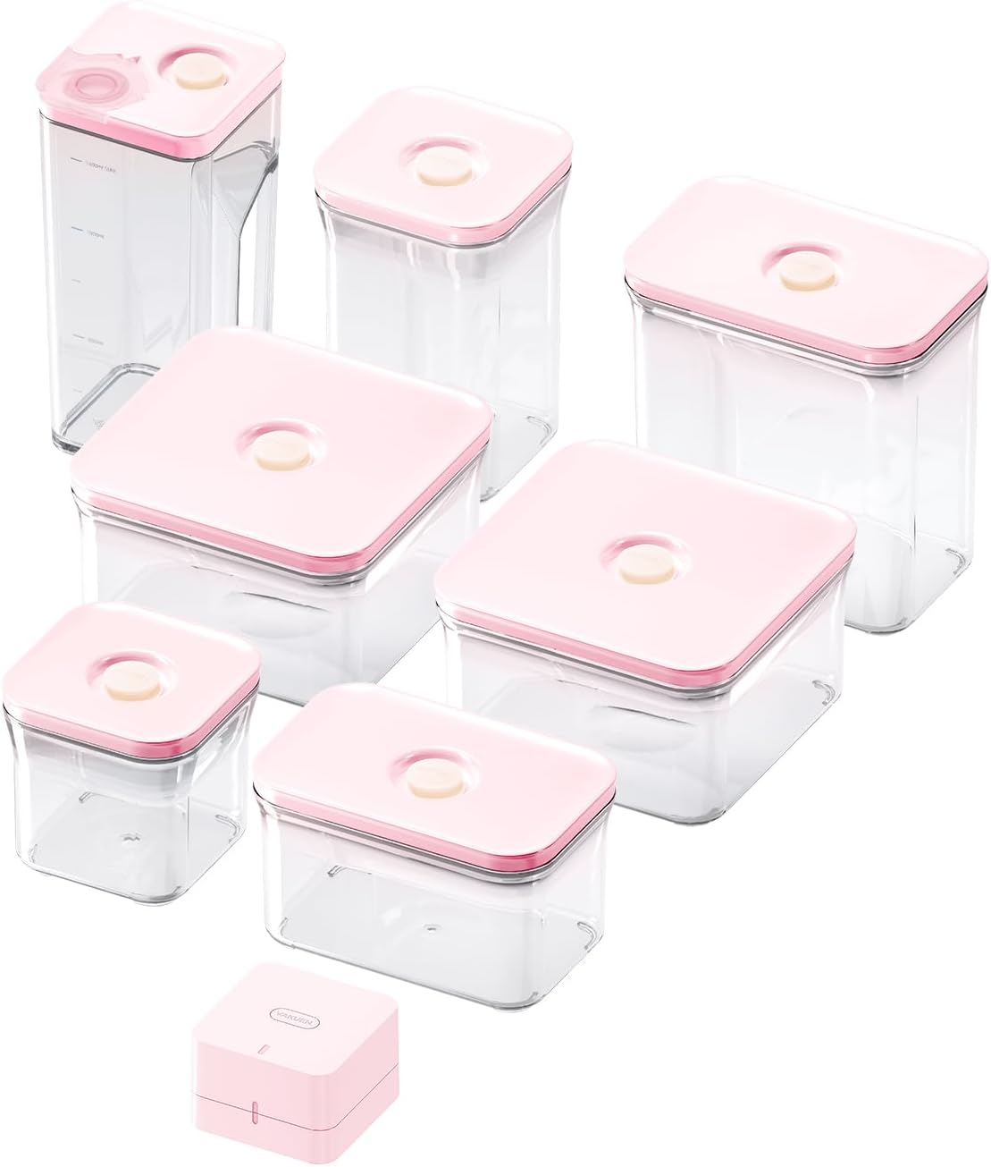 Premium Airtight Food Storage Containers ROSE Square 1.48qt 2P/SET, Patented Double Silicone Lining, 100% Leak Proof, BPA-FREE