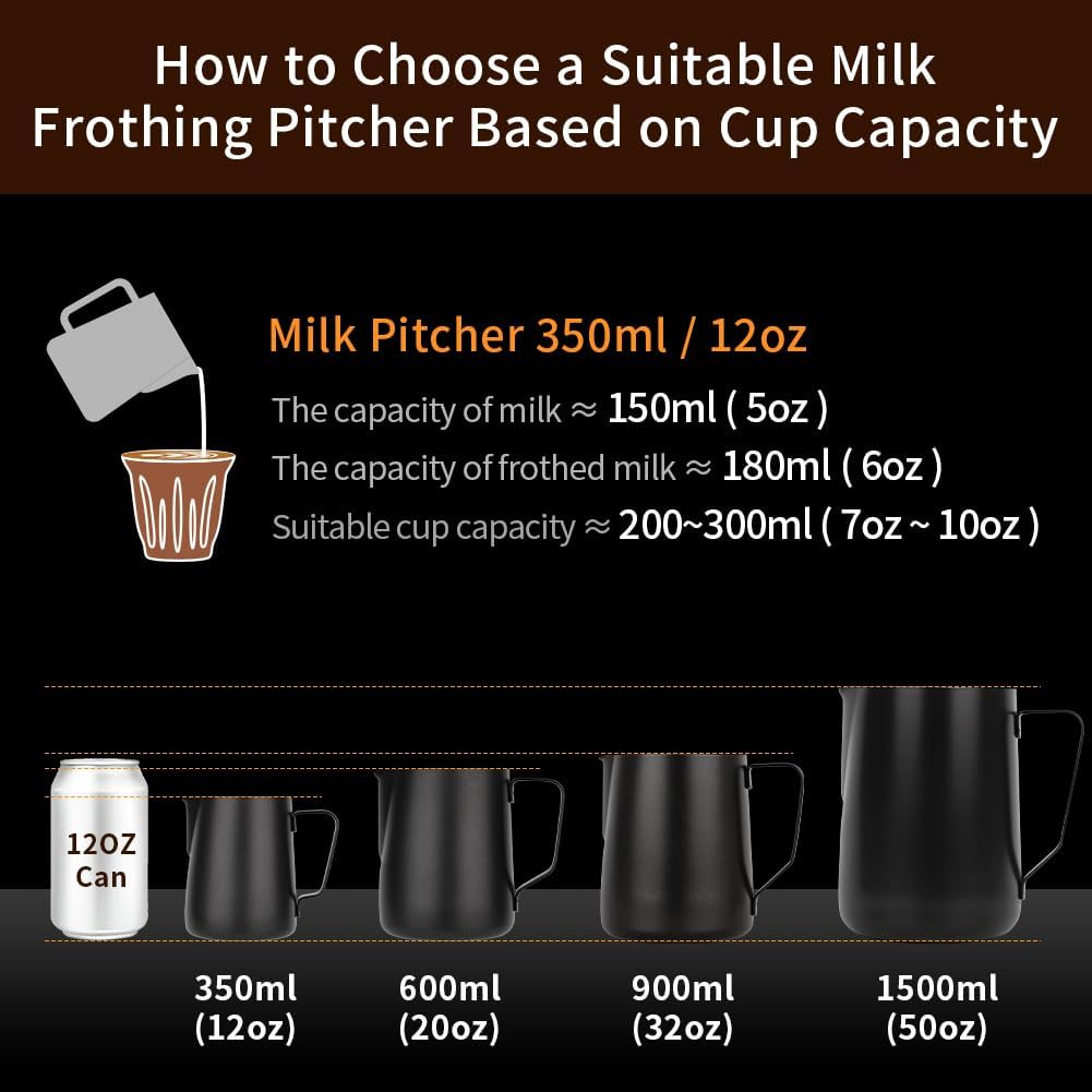 watchget 20oz Milk Frothing Pitcher Stainless Steel Espresso Steaming Jug