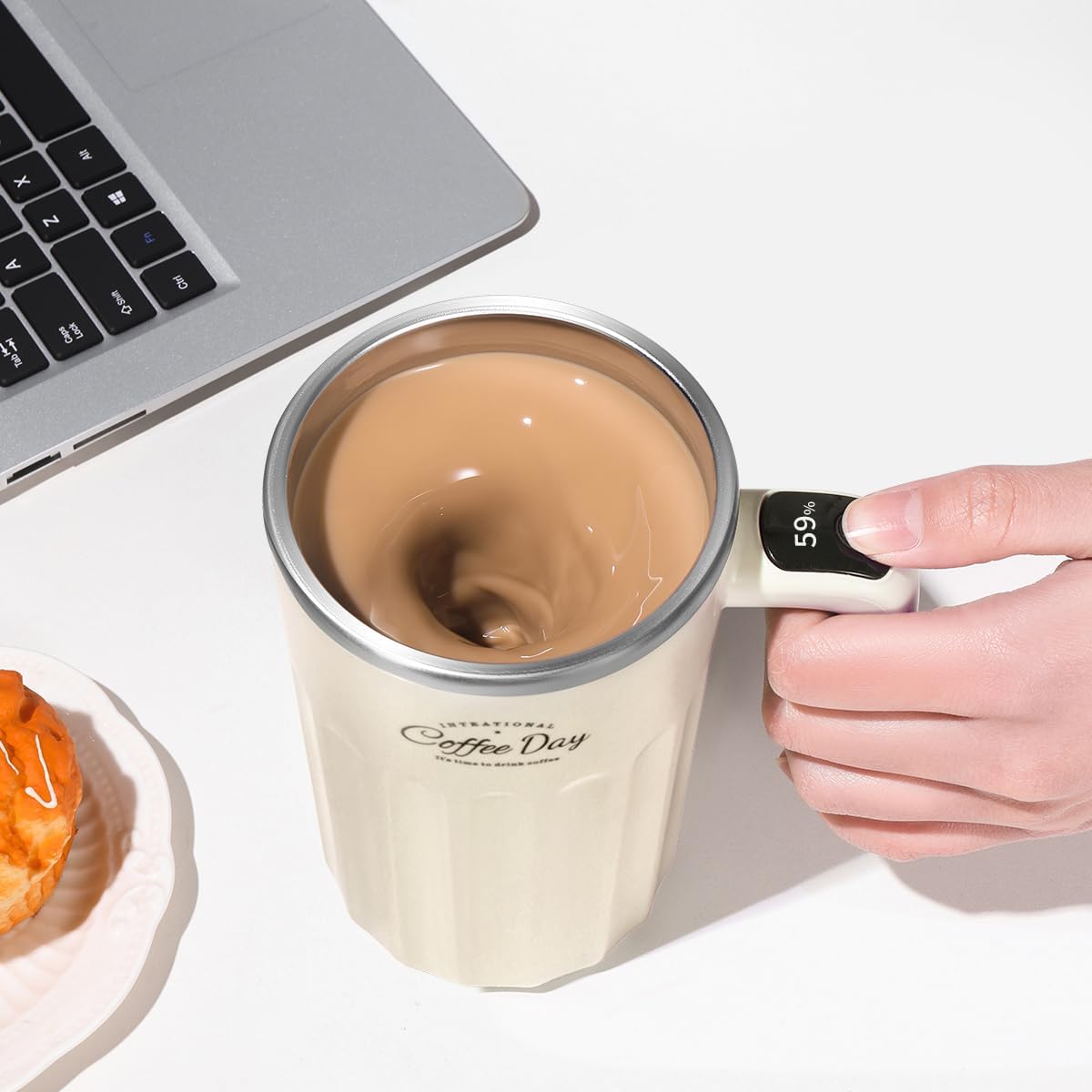 Drink Stirrer,Electric Mixing Mug,Electric Stirring Coffee Mug,Stirring mug, Coffee Mugs,Suitable for Coffee, Milk, Cocoa and Other Beverages
