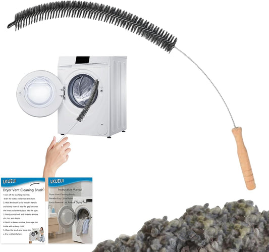 Dryer Lint Brush Vent Cleaner Lint Trap Cleaning Tool Dryer Vent Brush Long Flexible with Wood Handle 27.95 Inches Medium