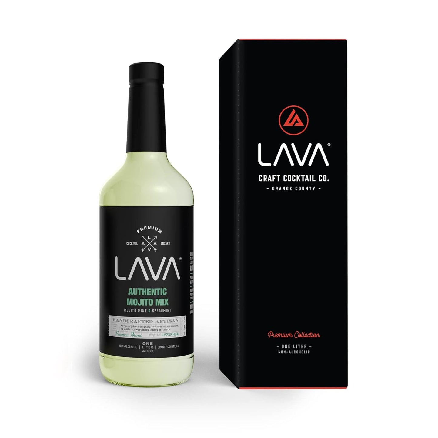 LAVA Premium Authentic Mojito Mix, Made with Real Lime Juice, Mojito Mint, Spearmint, Demerara, Cane