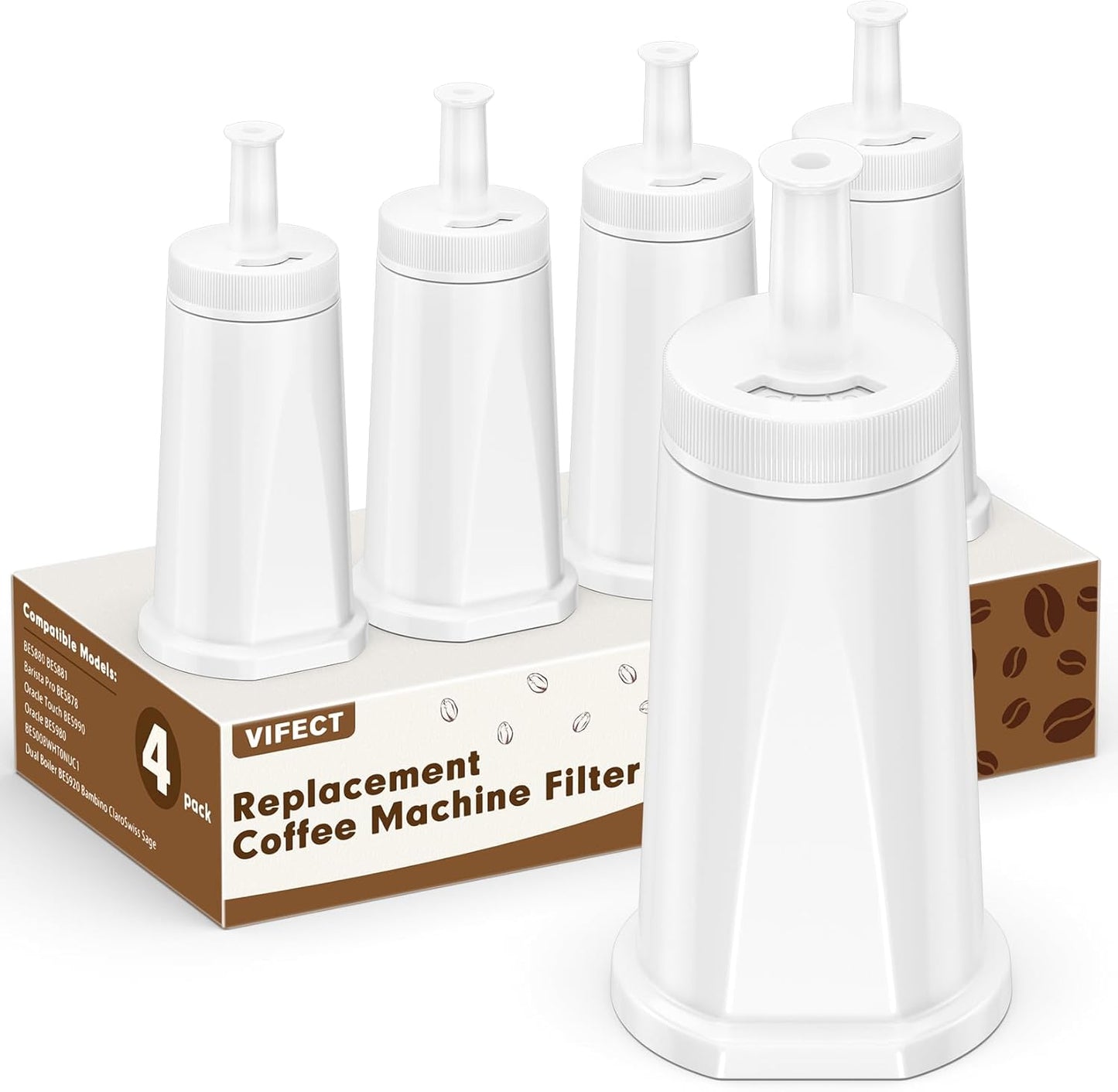 4 Pack Replacement Water Filter for Breville Espresso Machine Barista Touch Bes880, Barista Pro BES8