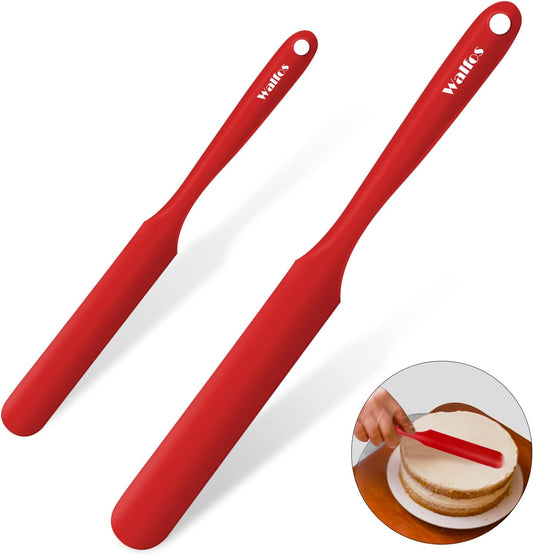 Walfos Silicone Jar Spatula - High Heat Resistant Kitchen Spatulas(450°F）,Cake Cream Butter Spatulas, for Cooking Mixing