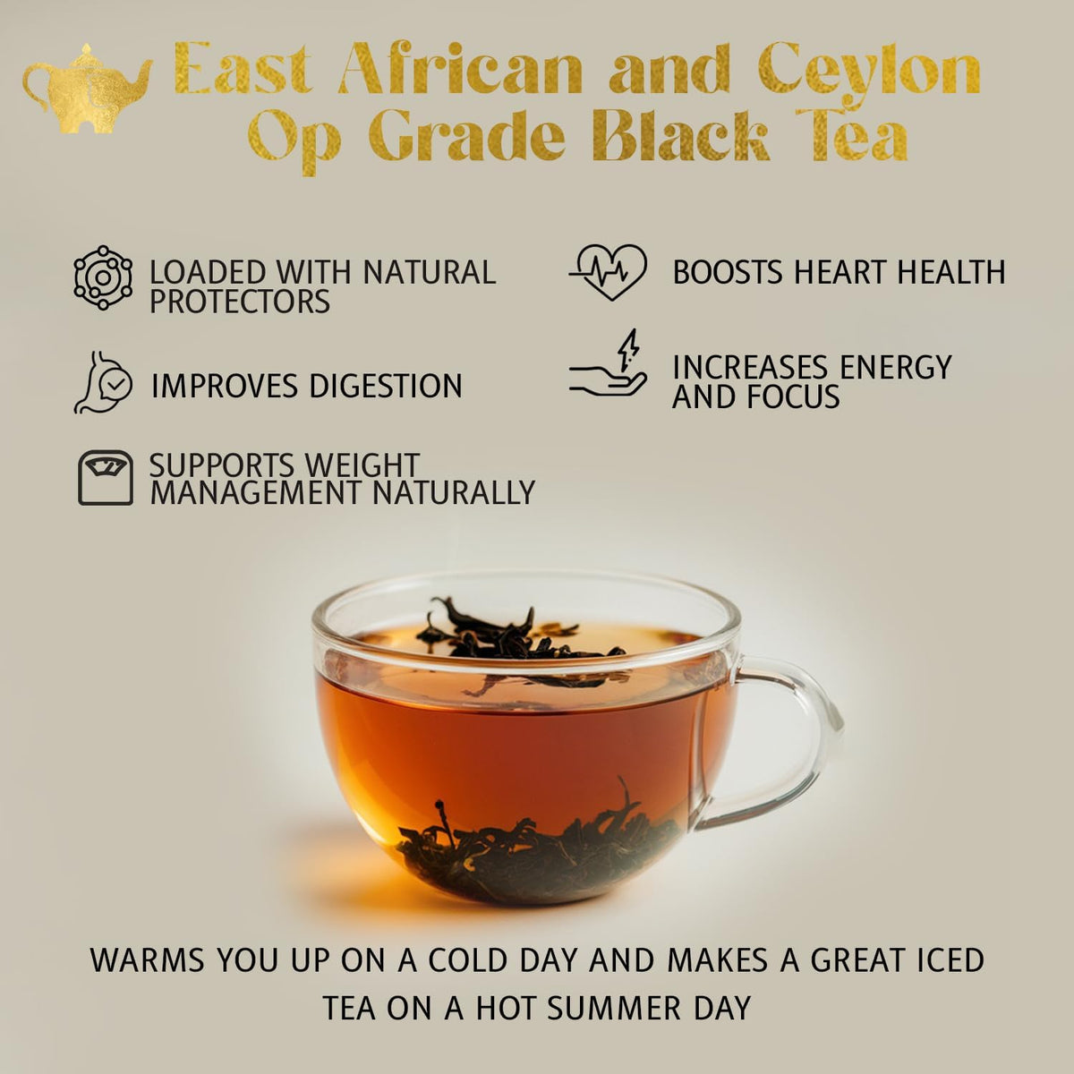 Cream Irish Breakfast Tea, Loose Leaf Black Tea – Irish Classic with Caramel &amp; Strong Assam – Robust, Full-Bodied – Drink Hot or Iced – 4 oz Resealable Bag (Makes 50 Cups) – The Elegant Elephant