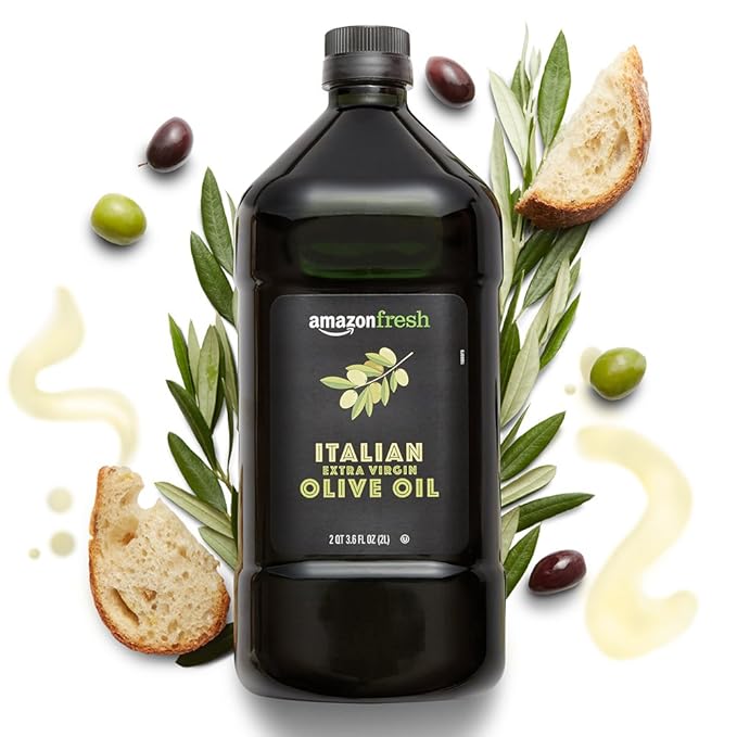 Amazon Fresh, Italian Extra Virgin Olive Oil, Cold Pressed, for Cooking, 2 Liter