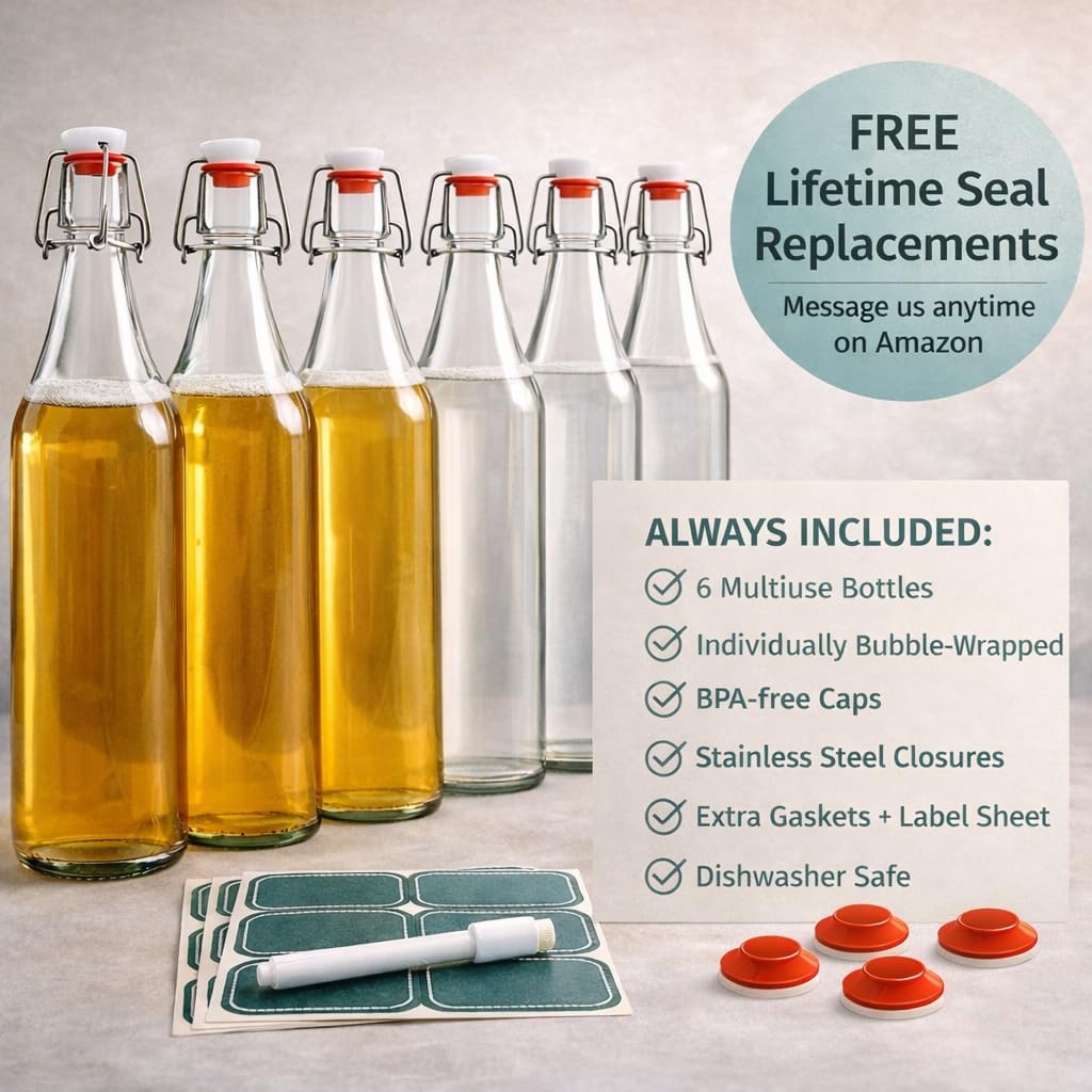 Otis Classic Clear Swing Top Glass Bottles