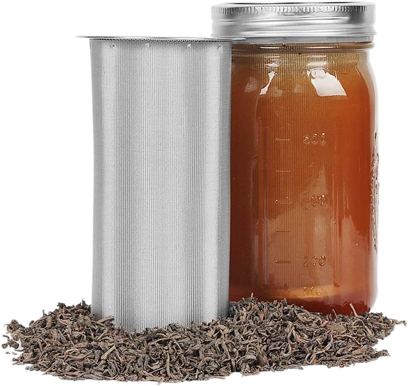 Cold Brew Coffee Maker Filter for 1Quart/32ounce Wide Mouth Mason Jar-Iced Coffee&amp;Tea&amp;Fruit Maker-Food grade 304 Stainless Steel coffee Filter-Free silicone seal gasket&amp;Coffee Scoop.(Jar NOT Included)