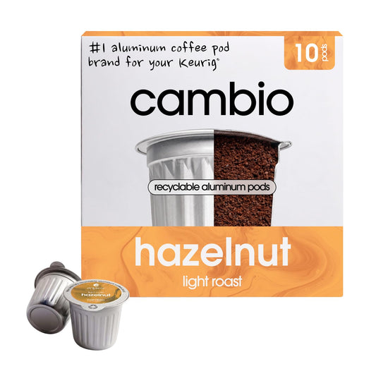Cambio Roasters Hazelnut Coffee Pods - Recyclable Aluminum Pods, 10ct