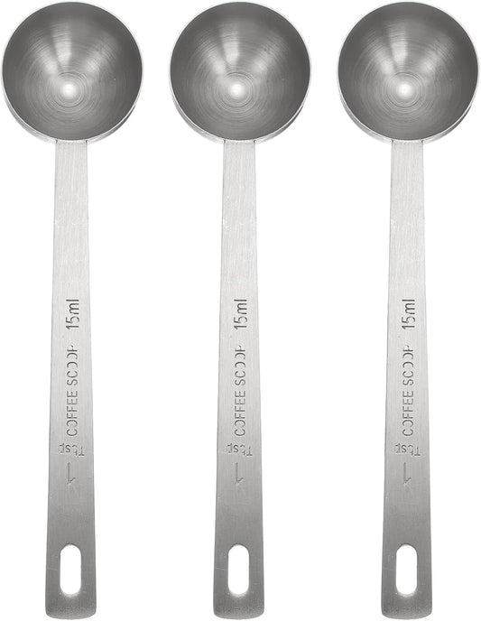 HARFINGTON 3pcs Coffee Scoop Spoon 1tbsp (3tsp, 15ml) 304 Stainless Steel Long Handle Teaspoon/Tablespoon Measuring Spoons