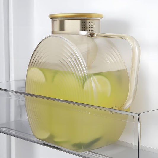 Glass Pitcher With Lid, 2.0 Liter 68 oz Glass Water Pitcher For Fridge, 0.53 Gallon Pitchers With Handle And Lid, Tea Jug