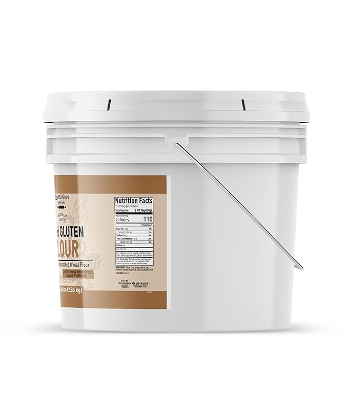 Unpretentious High Gluten Flour, 1 Gallon Bucket, Artisan Bread, Bagels, Pizza