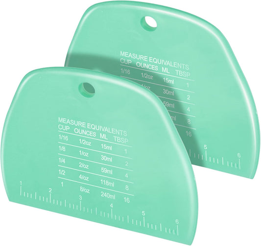 Teenitor 2 Pcs Dough Scraper, Dough Scraper Plastic Bench Scraper, Dough Cutter, Multipurpose Food Scrapers for Dough, Bread
