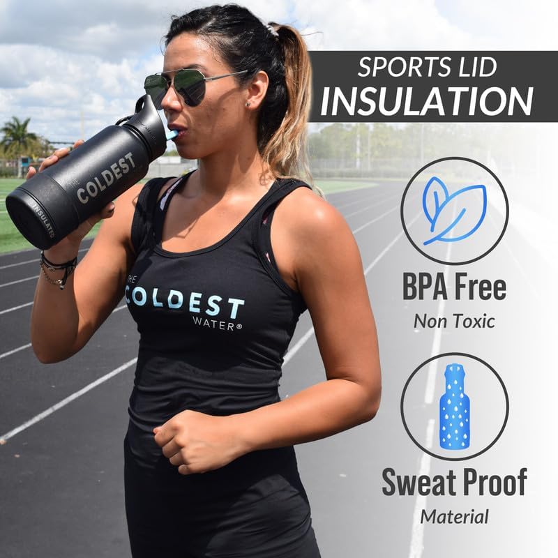 Coldest Insulated Water Bottle with Straw Lid - Stainless Steel Metal Insulated Bottle for Men & Women (Astro Purple, 40 oz)