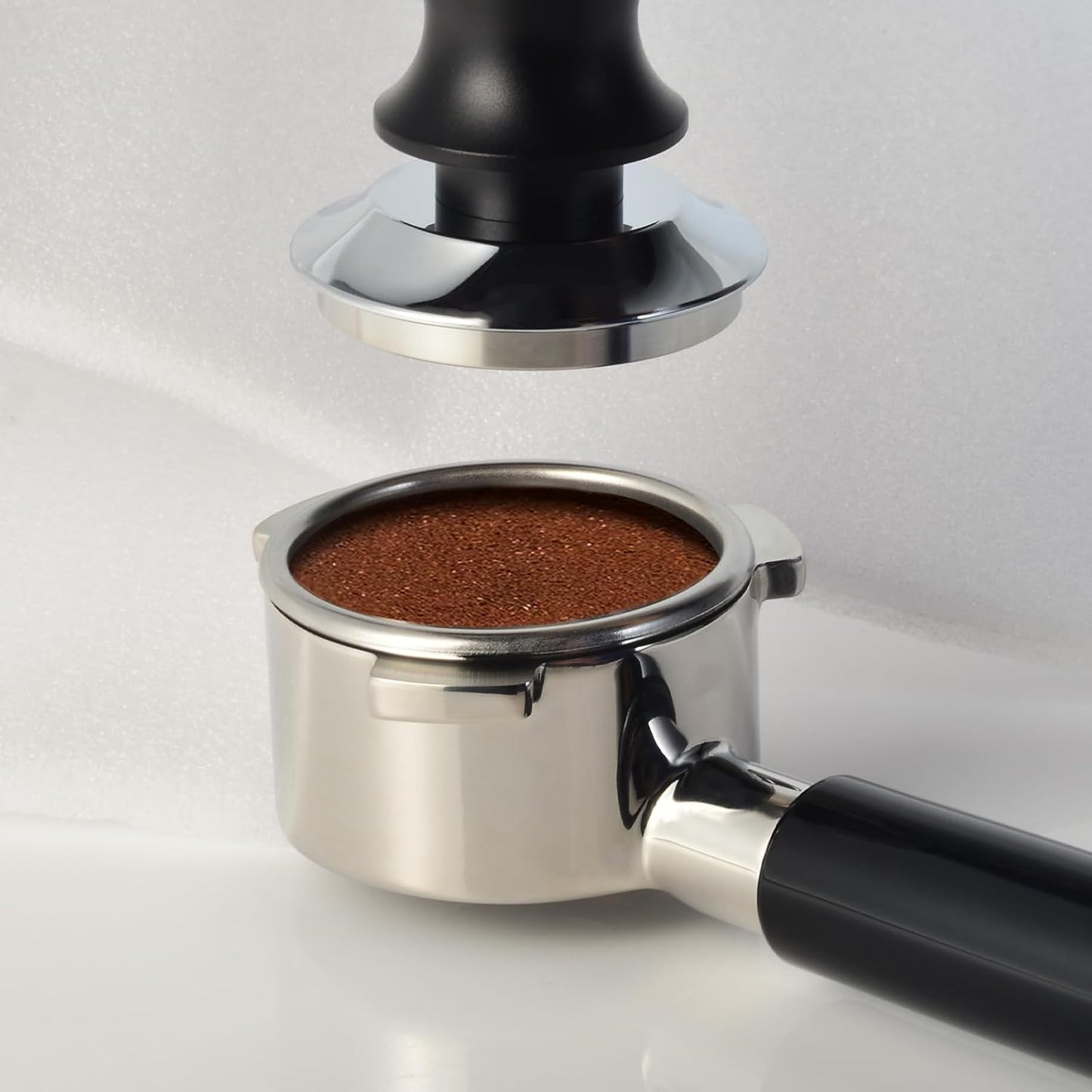 54mm Espresso Tamper - Calibrated Coffee Tamper with Spring Loaded 30lb Pressure, Stainless Steel Tamper for Barista, Compatible with 53mm/54mm Breville Portafilter, Black
