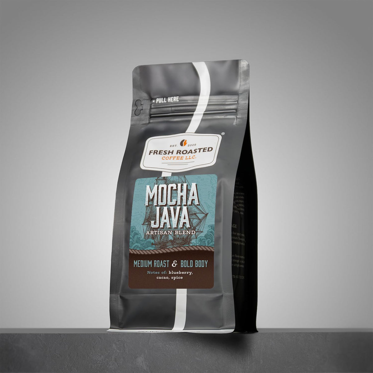Fresh Roasted Coffee, Mocha Java Drip Ground Coffee, Medium Roast, Kosher, 12 oz