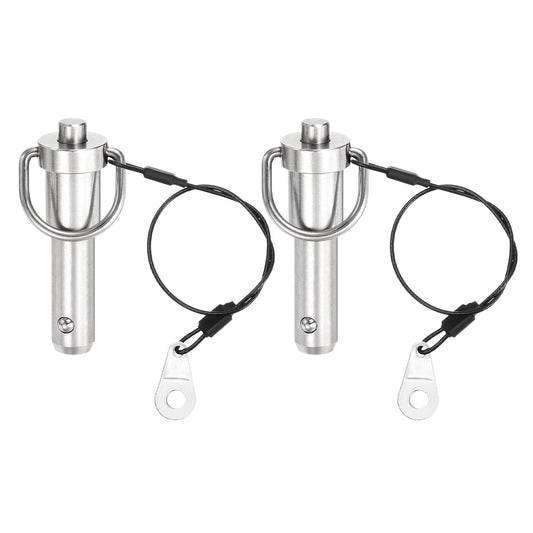 uxcell 2 Pcs Quick Release Pin, 1/2" x 1"(Dia. x L) Push-Button Ball Locking Pin 304 Stainless Steel Ring Handle Locking Pin