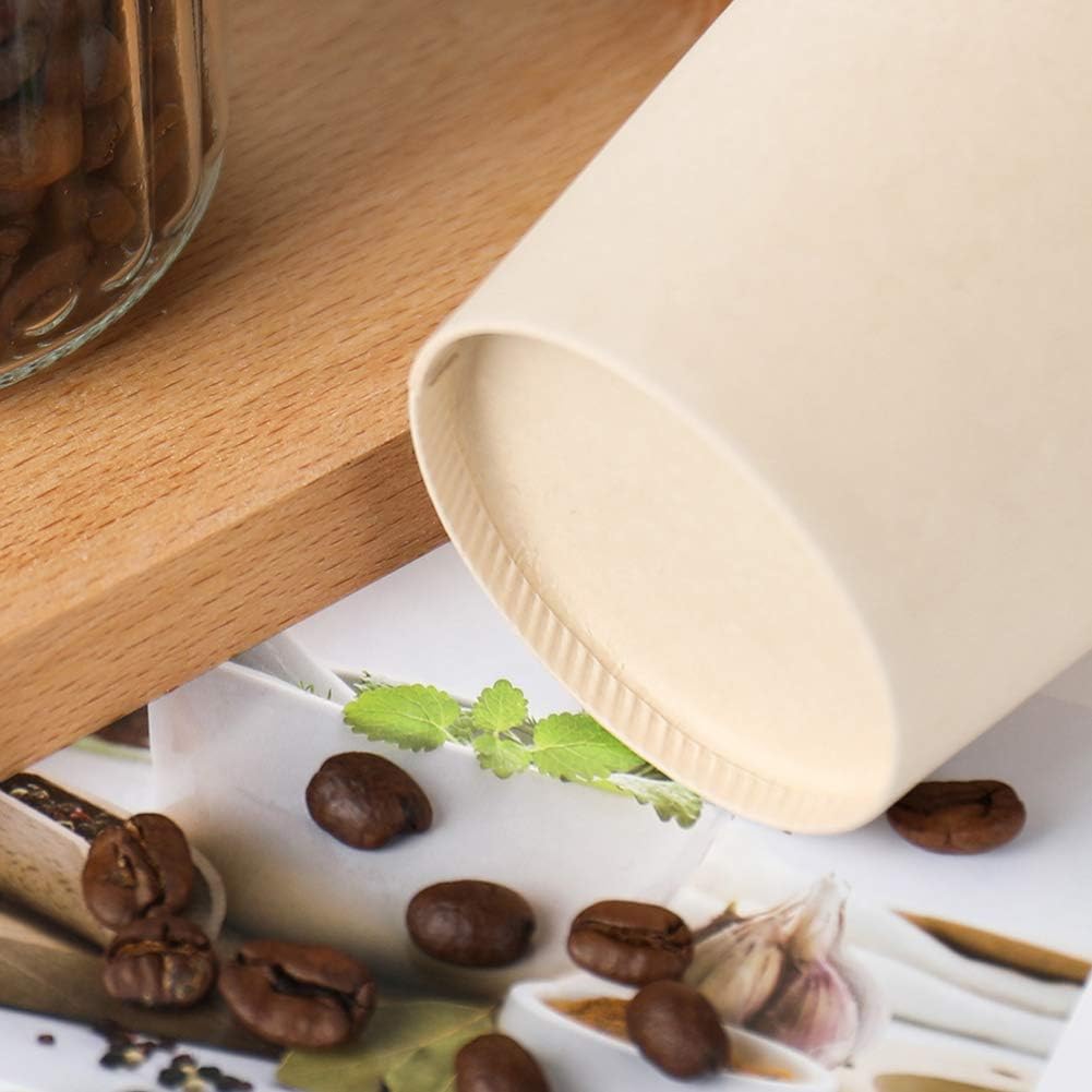 10 oz Disposable Light Brown Paper Coffee Cups Bamboo Fiber 120 Pack