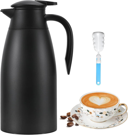 Thermal Coffee Carafe, Updated Insulated Stainless Steel Coffee Carafes for Keeping Hot Coffee & Water Hot Beverage-12Hours,