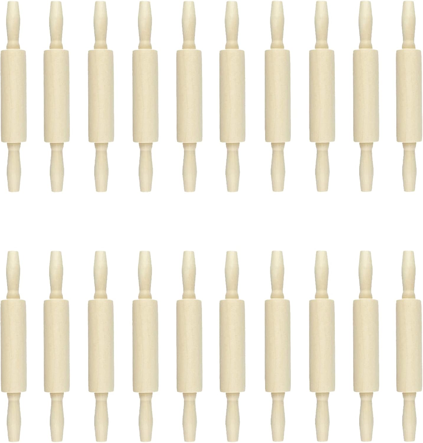 20 Pack Wood Small Rolling Pin for Kids, 7.9 Inch Kids Rolling Pin for Home Kitchen