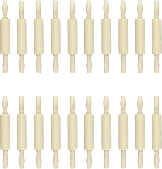 20 Pack Wood Small Rolling Pin for Kids, 7.9 Inch Kids Rolling Pin for Home Kitchen