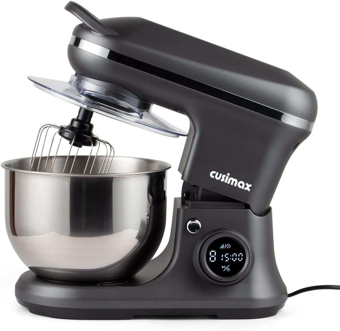 CUSIMAX Stand Mixer 5-QT Tilt-Head Food Mixer Kitchen Electric Mixer with Dough Hook, Wire Whip & Beater for Daily Use