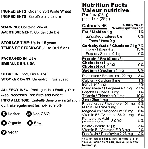 Food to Live Organic Whole Wheat Pastry Flour, 4 Pounds - Non-GMO, Finely Ground, Unbleached, Unbromated, Vegan, Kosher, All Natural, No Preservatives, Bulk, Product of the USA