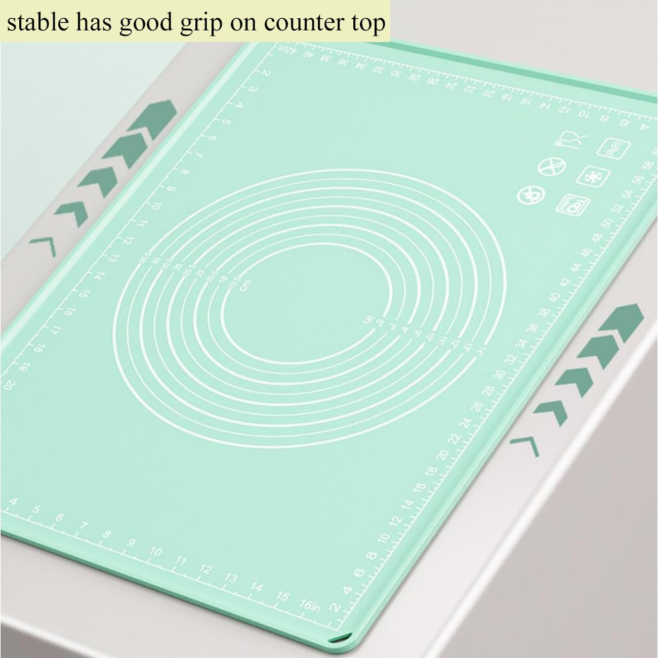 Silicone Pastry Mat 28"*20" Extra Thick Non Stick Baking Mat with Measurement Food Grade Silicone Rolling Dough Mat, Fondant, Pie Crust Mat, Kitchen Mat with Hang Holes, Raised Edge