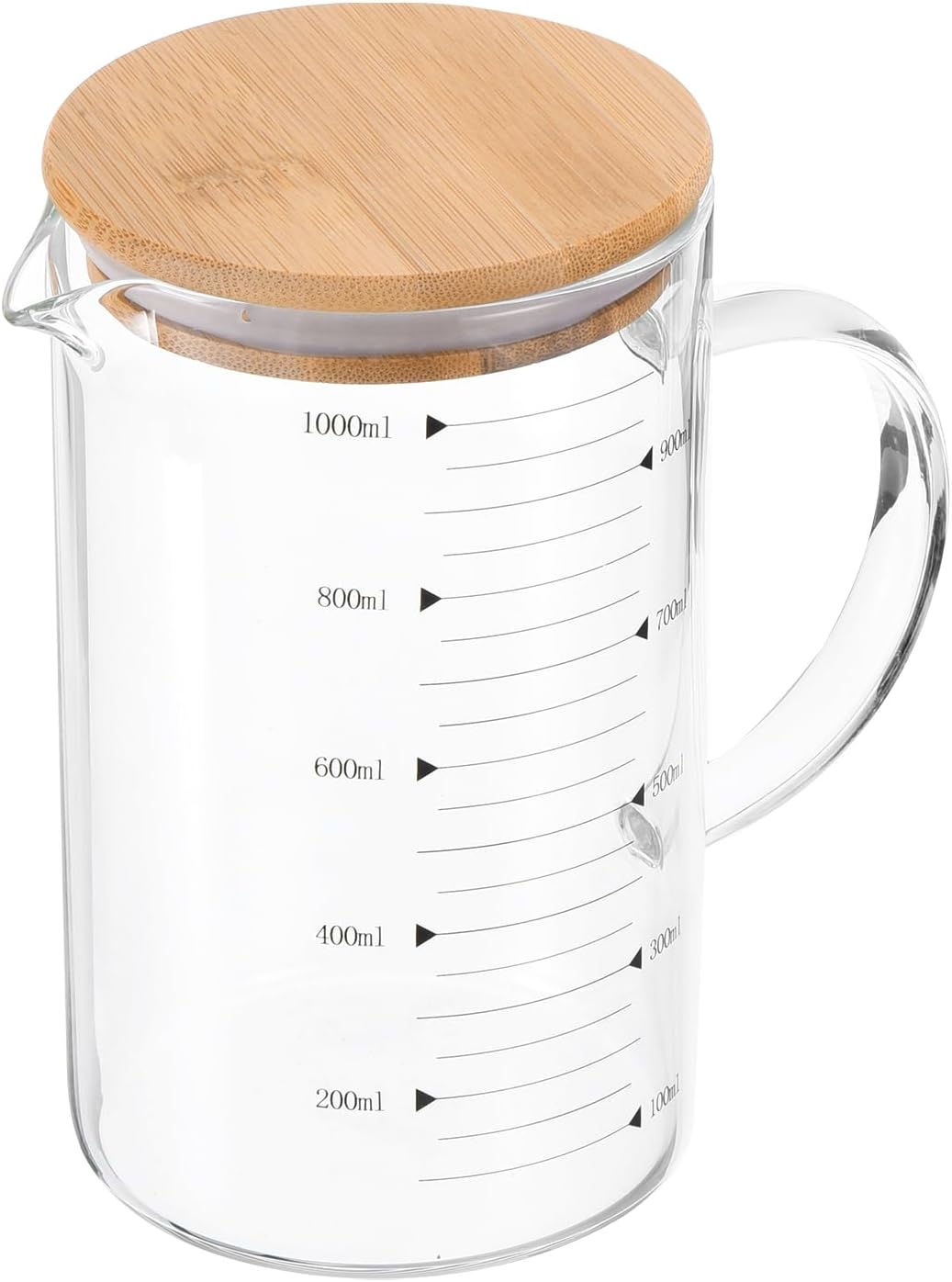 PATIKIL 1000ml Glass Measuring Cup, 3.3 Borosilicate Glass Graduated Black Printed Scale Liquid Meas