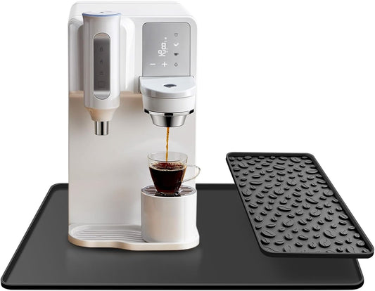 Silicone Coffee Bar Mat 24''x16'' Non-Slip Coffee Maker Mat, Heat-resistant Silicone Mat Detachable Dish Drying Mats for