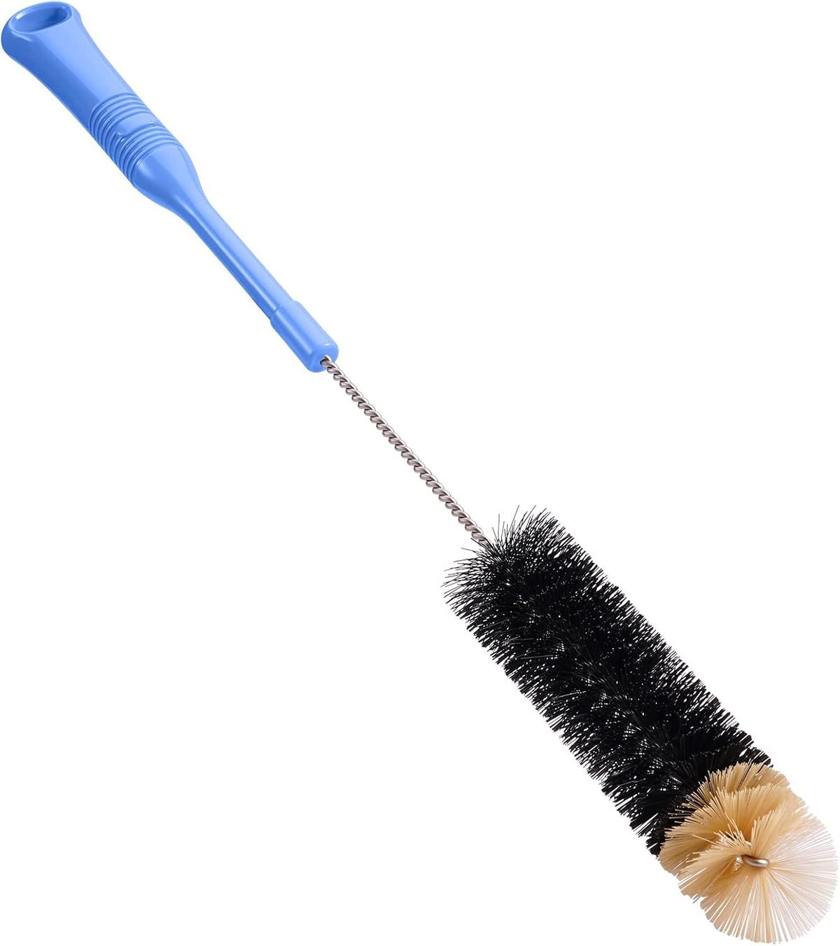 MOSOLAN Long Handle Bottle Brush, 17 Inch Bottle Brush Cleaner, 2 Pack | Extra Long Flexible Bendable Cleaner for Washing Narrow Neck Bottles, Wine Decanter, Kombucha, Pipes, Beer Brewing Supplies
