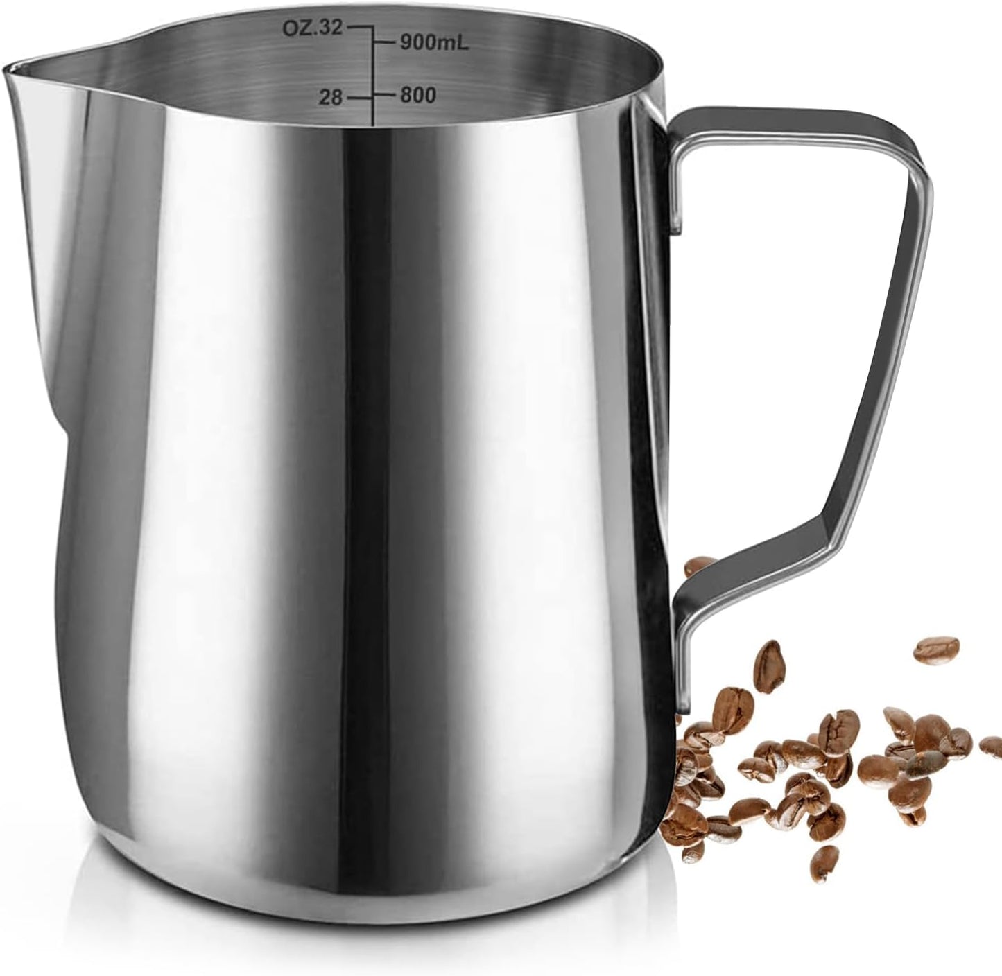 SIKEMAY Milk Frothing Pitcher Cup, 32oz/900ML Milk Frother Cup Stainless Steel Steaming Pitcher Milk