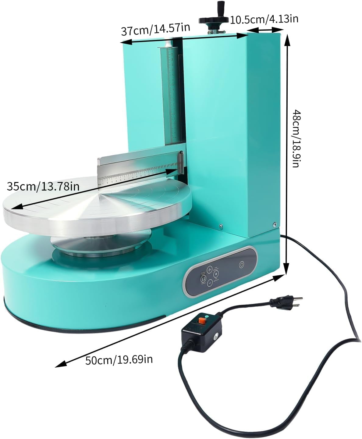 Cake Decorating Machine, 200W Cake Cream Spreading Machine 60-320rpm Rotating Speed Automatic Cake Cream Spreading Machine with LCD Display for 4-12 inch Cakes (Green)
