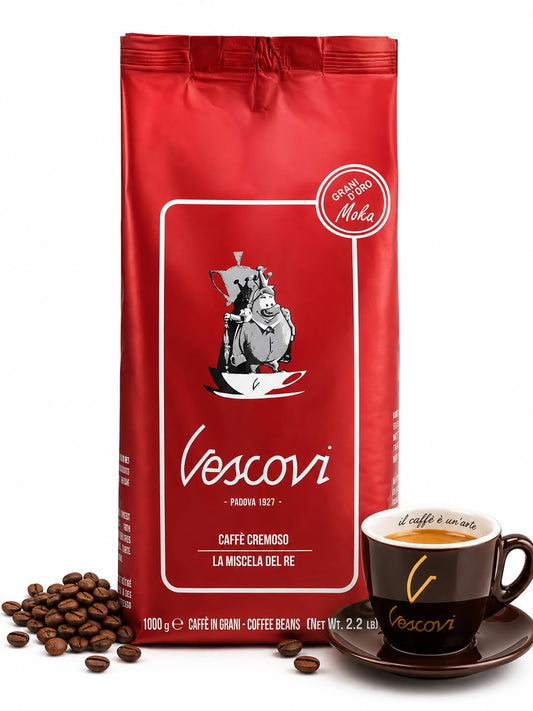 V Vescovi Cremoso Coffee Beans – Premium Italian Espresso Beans – Medium Roast – 2.2 lb – 1 kg