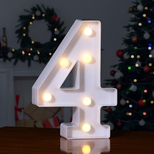 Foaky Marquee Light Up Number Sign, Plastic LED Lamp for Night Light, Wedding, Birthday Party, Christmas Home Bar