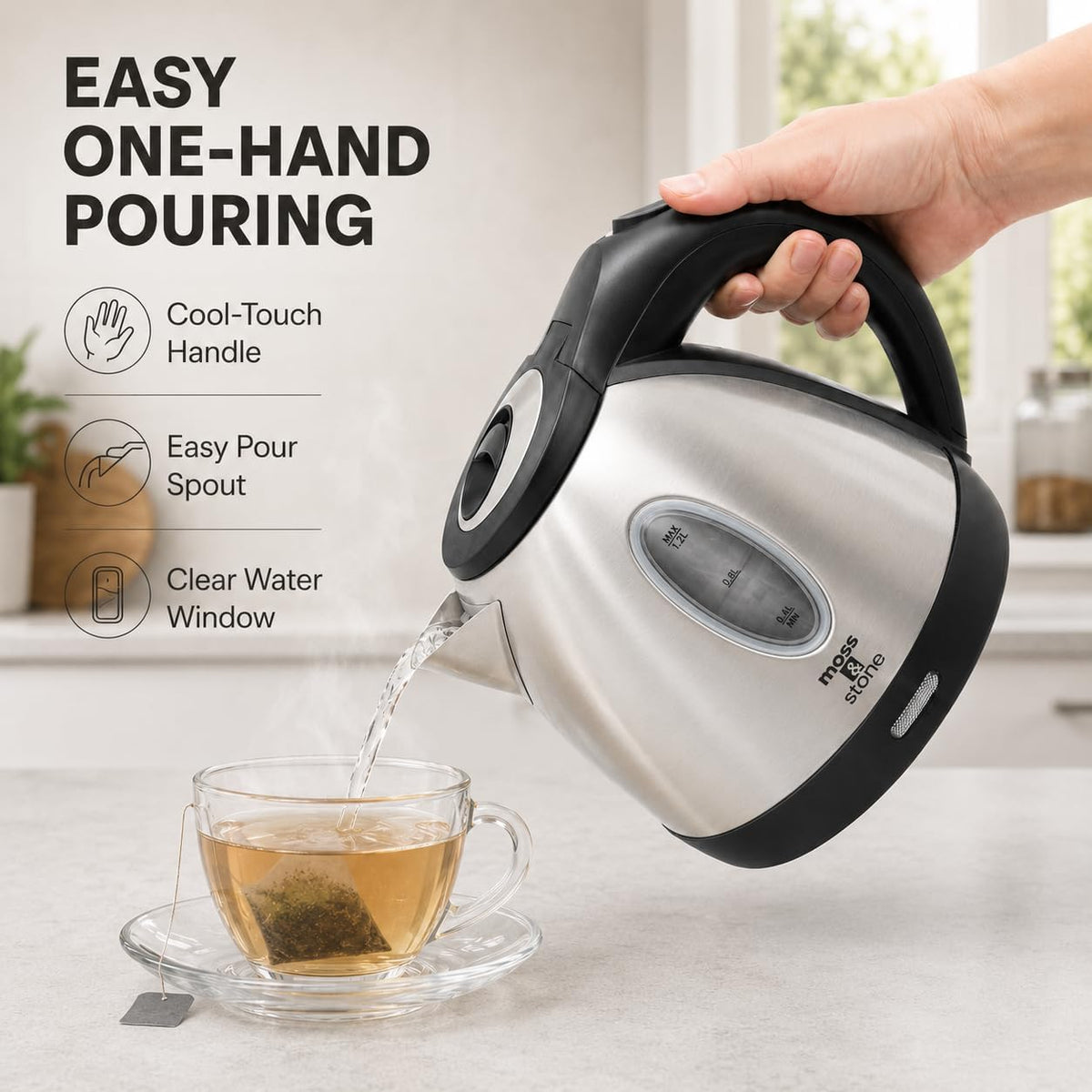 Moss & Stone Stainless Steel Electric Kettle