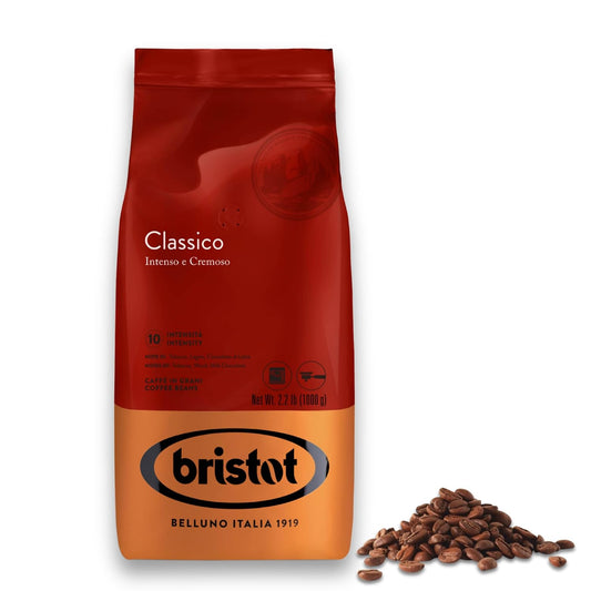 Bristot Classico Espresso Beans – Intense &amp; Creamy Medium Roast – Italian Whole Bean Coffee – 2.2 lb (1000g) Bag